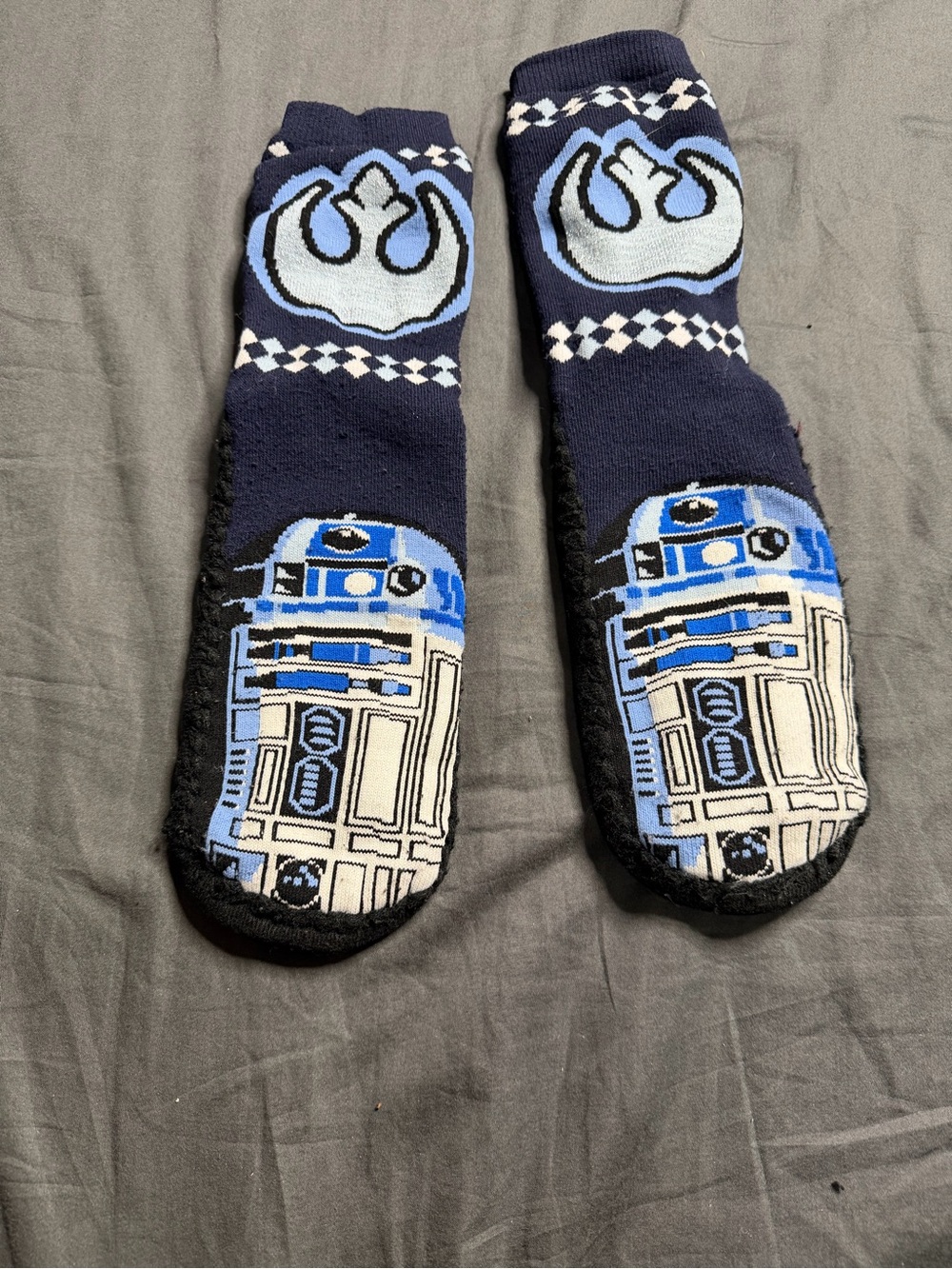 Star Wars R2-D2 Navy Blue Non-Slip Slipper Socks